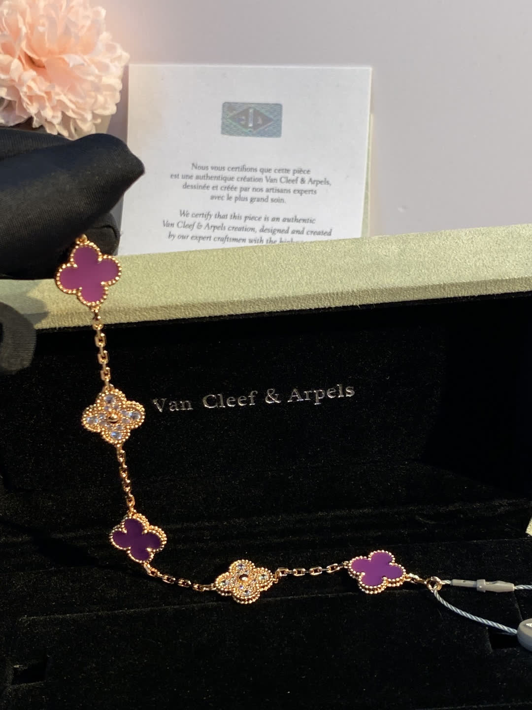 Van Cleef & Arpels Alhambra Pink Enamel Bracelet